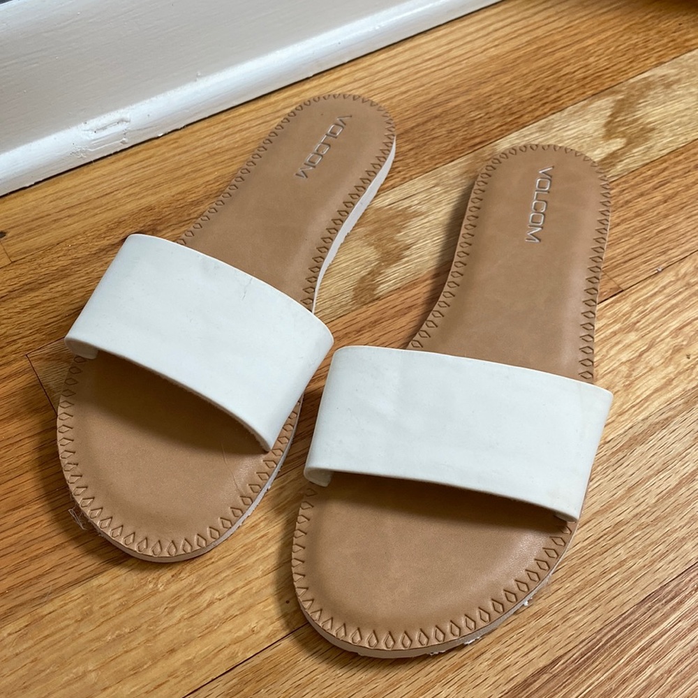 Volcom White Slides *Never Worn* - image 1